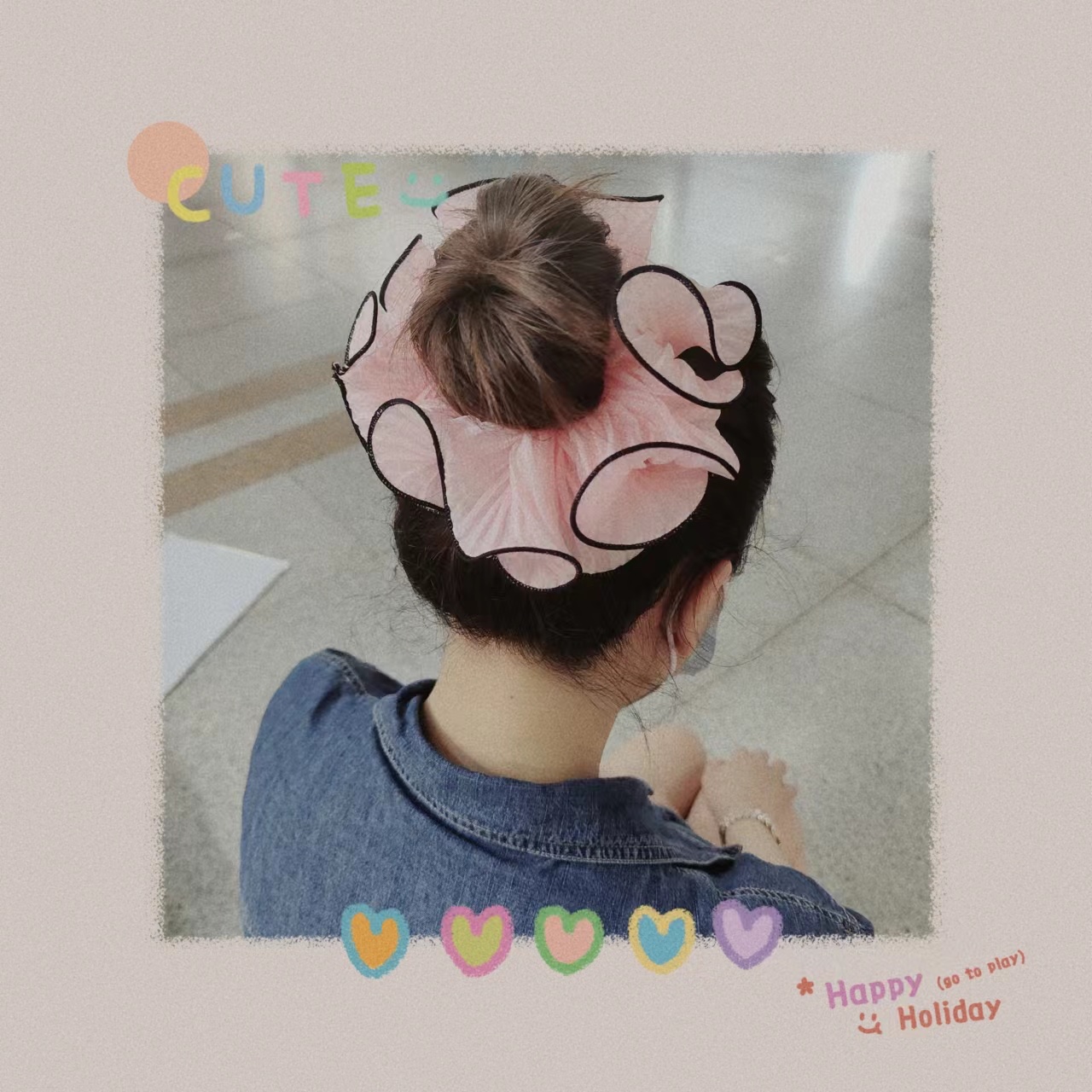 Yu Han jewelry net red with the same sausage bun head, low bun head, high ponytail hair band 51