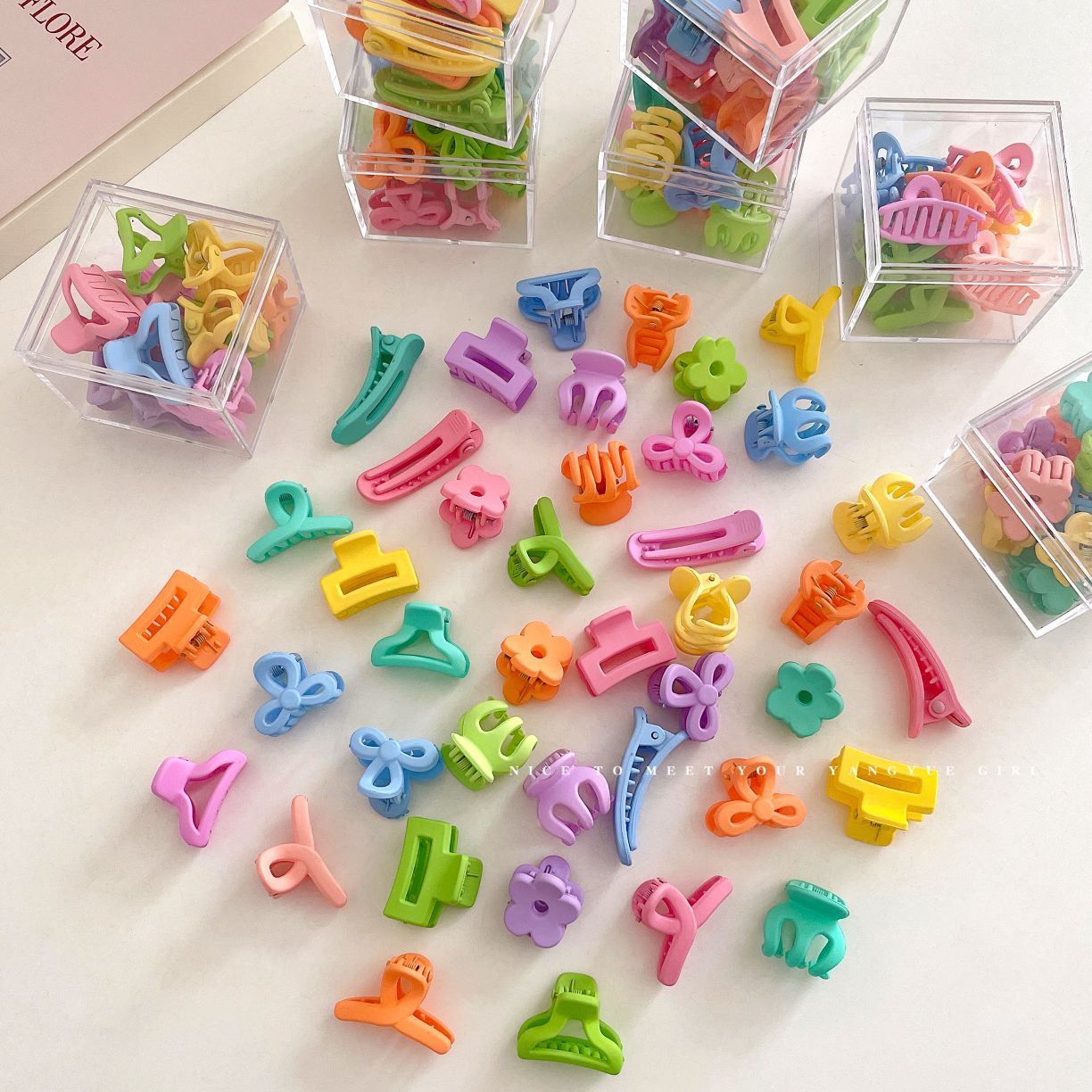 Princess Color Kids Cute Hair Clip Small Grab Clip Small Clip Headdress Side Clip Forehead Bangs Claw Broken Hair Clip