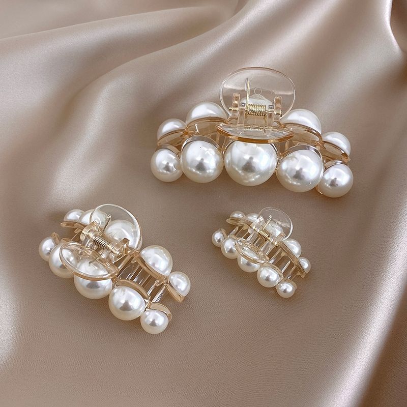 Korean Pearl Hair Clip Female Back Of Head Large Influencer Instagram Hair Grab Shark Clip Grab Clip Clip Top Clip Headpiece details Picture