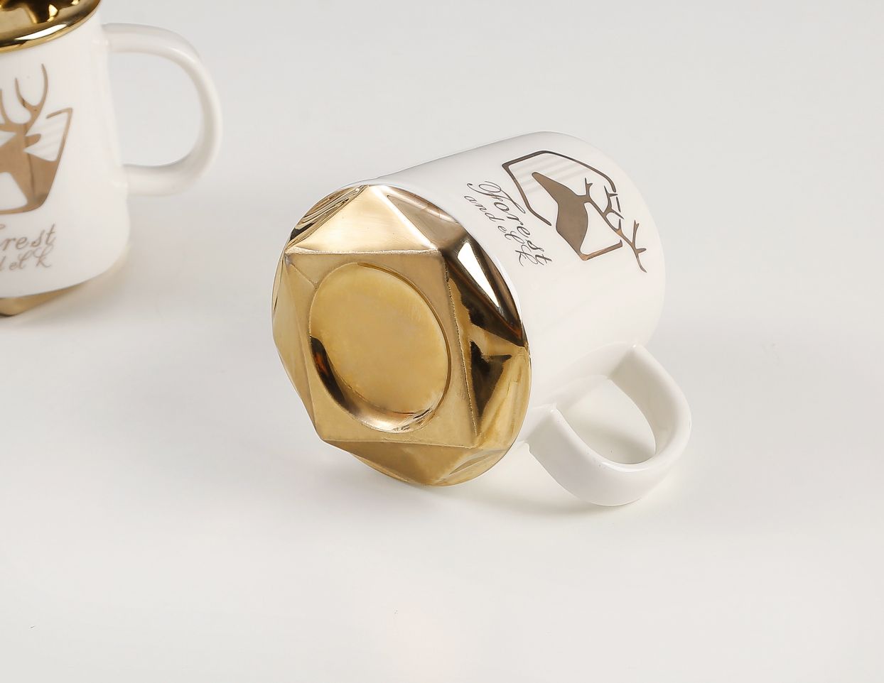 Instagram Nordic Couple Simple Deer Horn Ceramic Mug Mug Large Breakfast Milk Cup Tea Cup Specification drawing