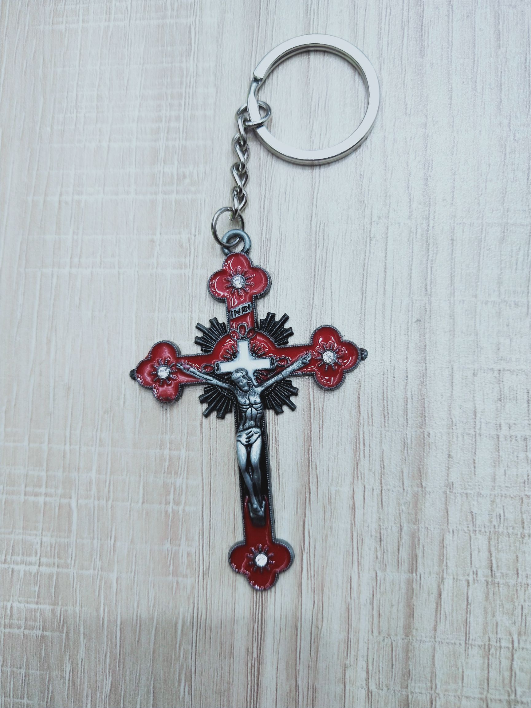 Painting oil cross pendant key chain, manufacturers direct sales of various religious articles, best-selling foreign markets