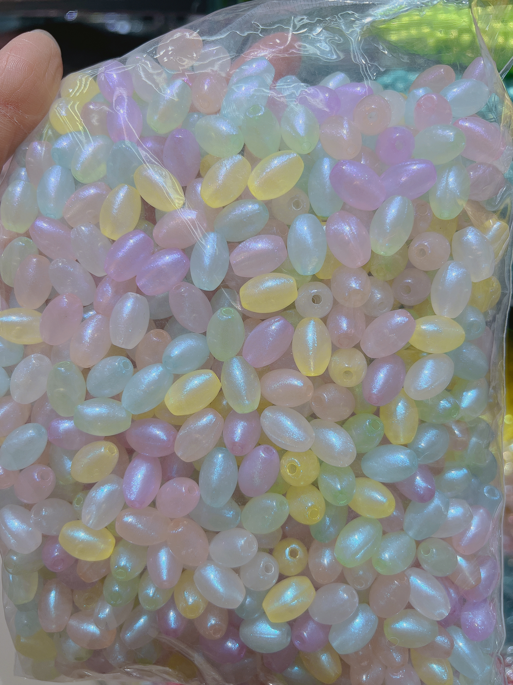 Acrylic Drum Beads Rice Beads Mermaids Glow-In-The-Dark Beads Spring Color Handmade Beading Diy Live Burst details Picture