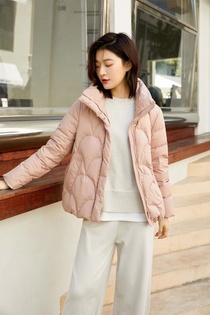 Winter new white duck down knitted doll big lapel down jacket for women down jacket 908