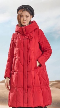 Winter down medium long down jacket for women 914