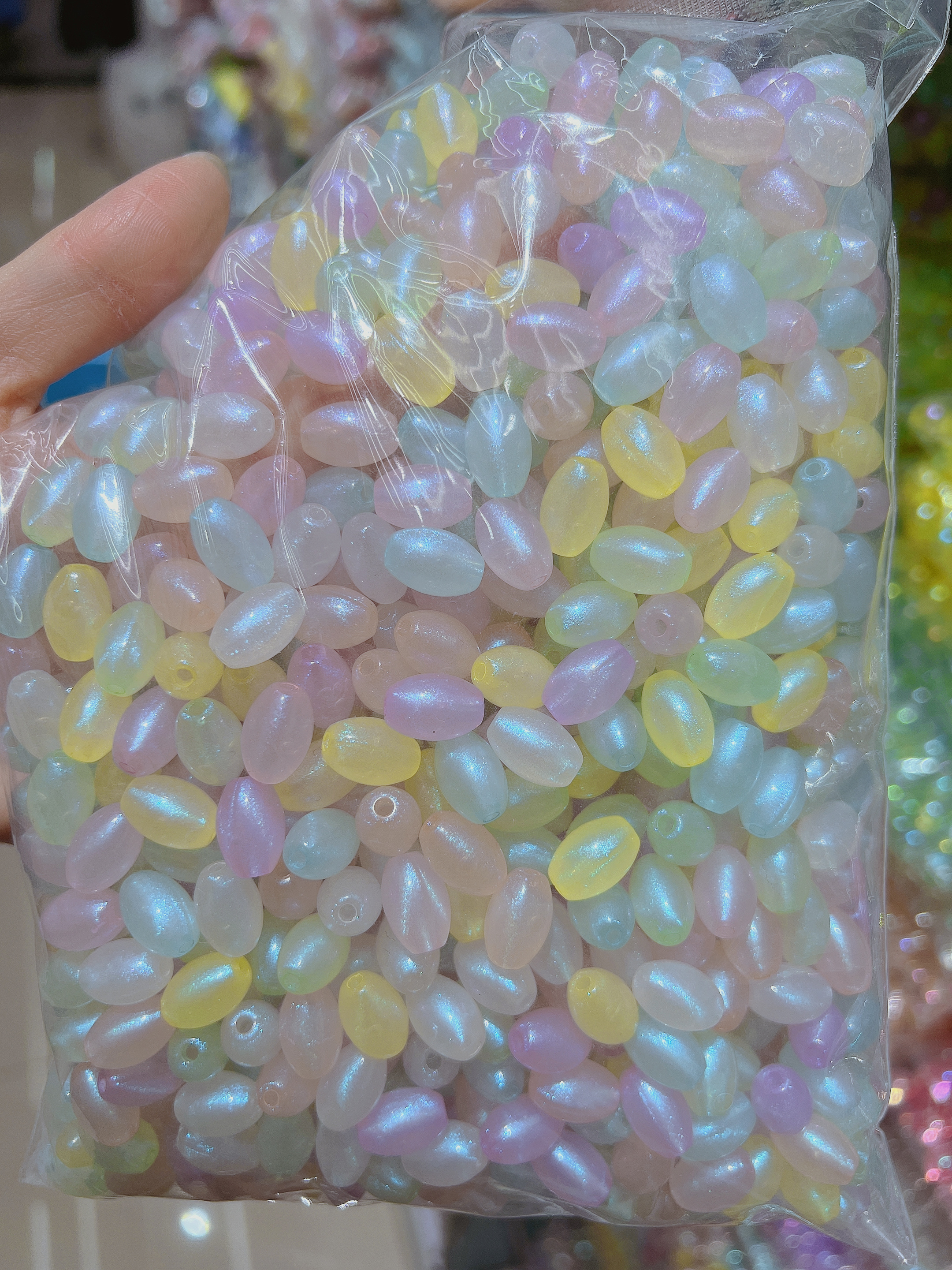 Acrylic Drum Beads Rice Beads Mermaids Glow-In-The-Dark Beads Spring Color Handmade Beading Diy Live Burst Specification drawing