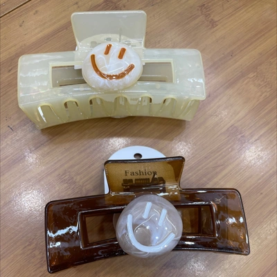 Large Rectangular Clip With Jelly-Colored Smiley Face 😃 Clip