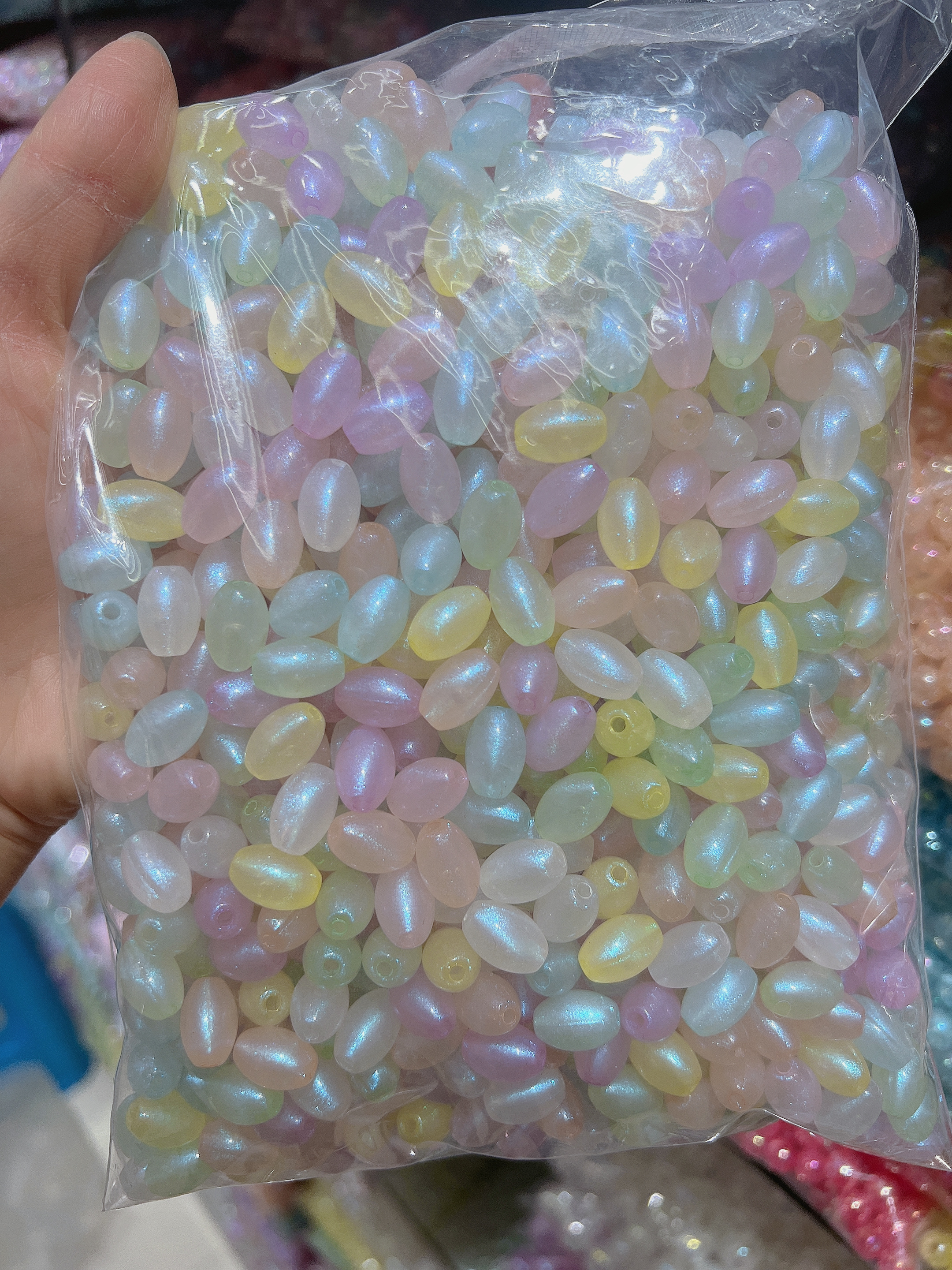 Acrylic Drum Beads Rice Beads Mermaids Glow-In-The-Dark Beads Spring Color Handmade Beading Diy Live Burst