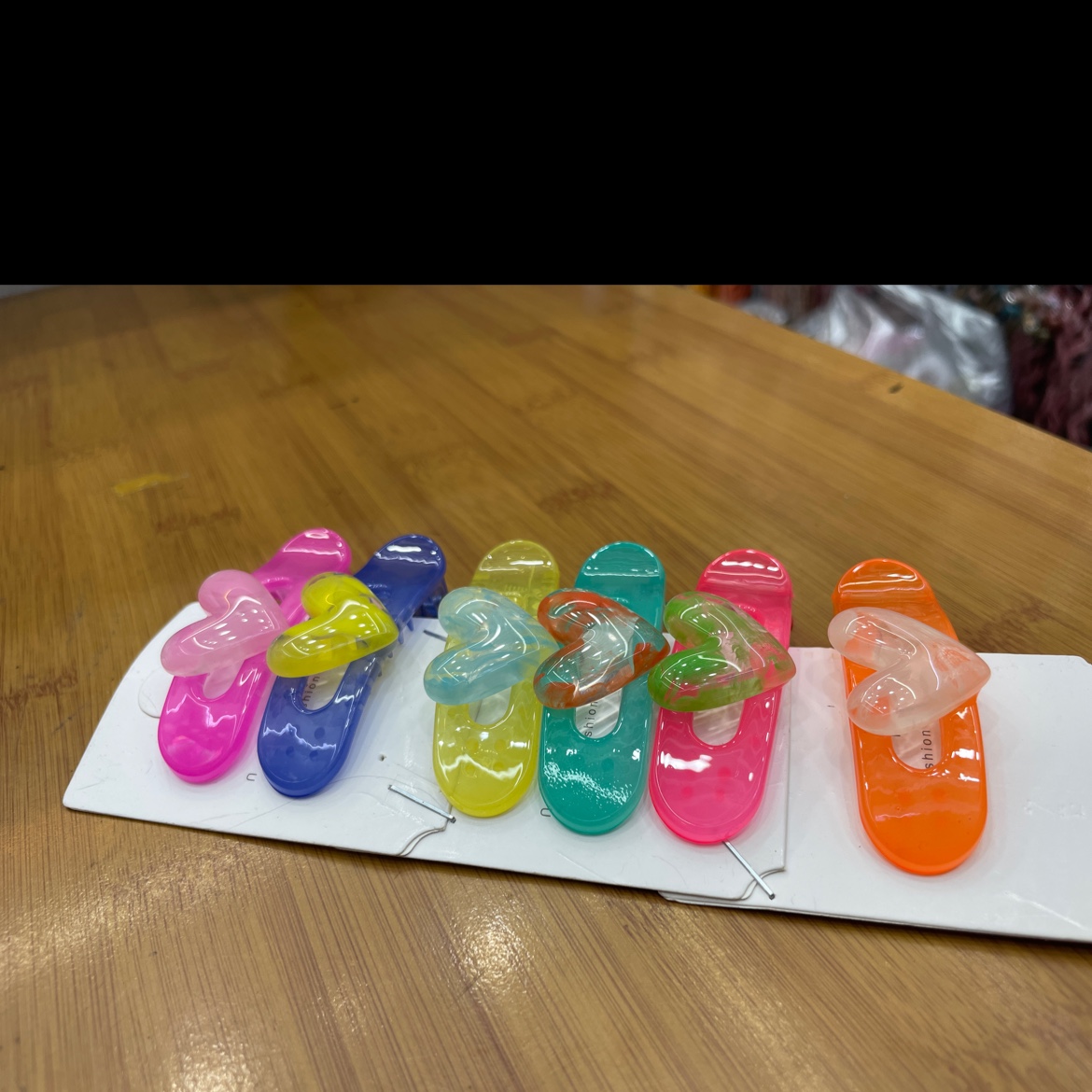 Love Child Side Clip Hairpin Jelly Color Specification drawing