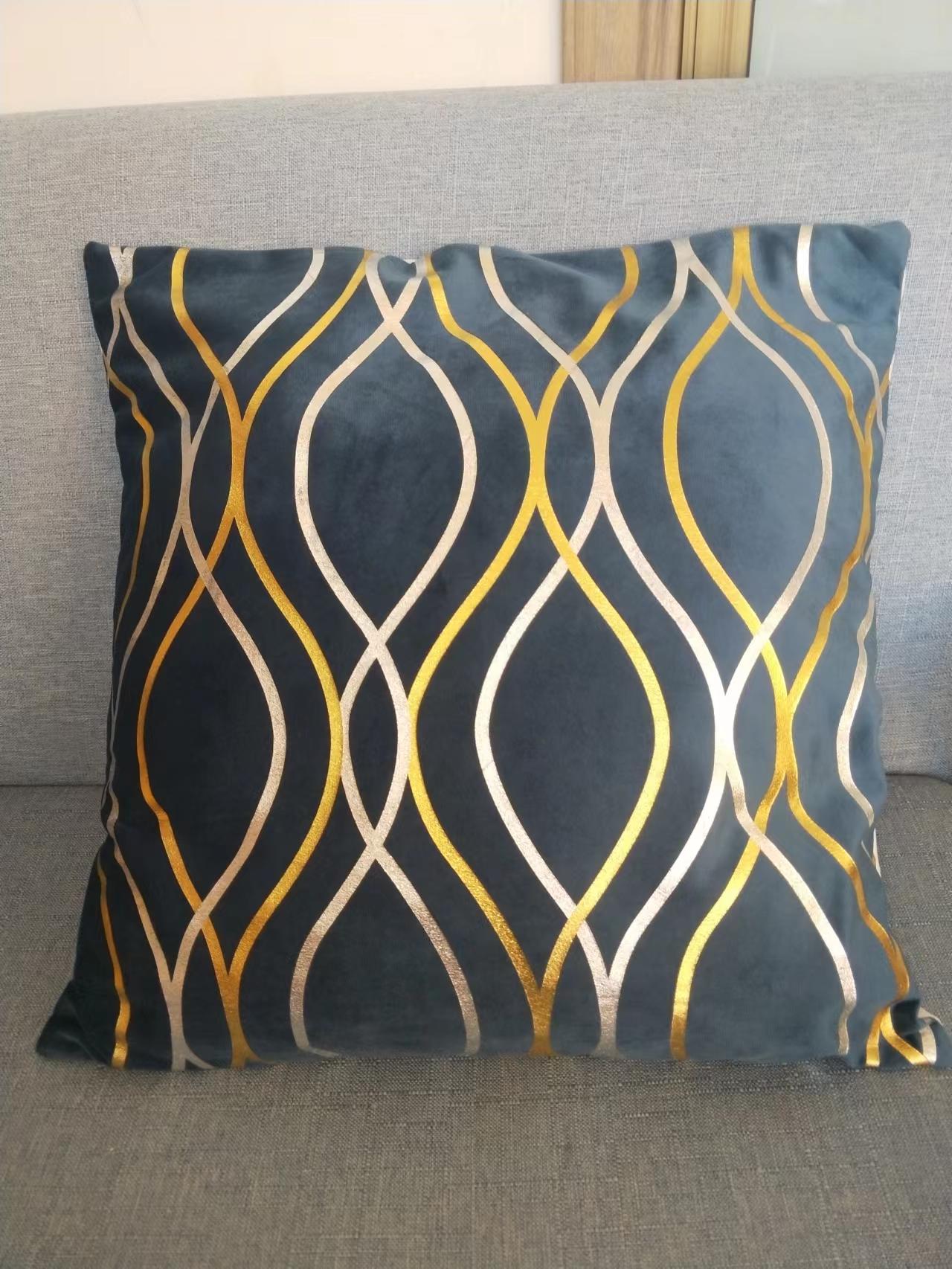 Two-Color Gold And Silver Iron Pillow Pillow Cover Cushion Cushion Cover Sofa Pillow Car Lumbar Support details Picture