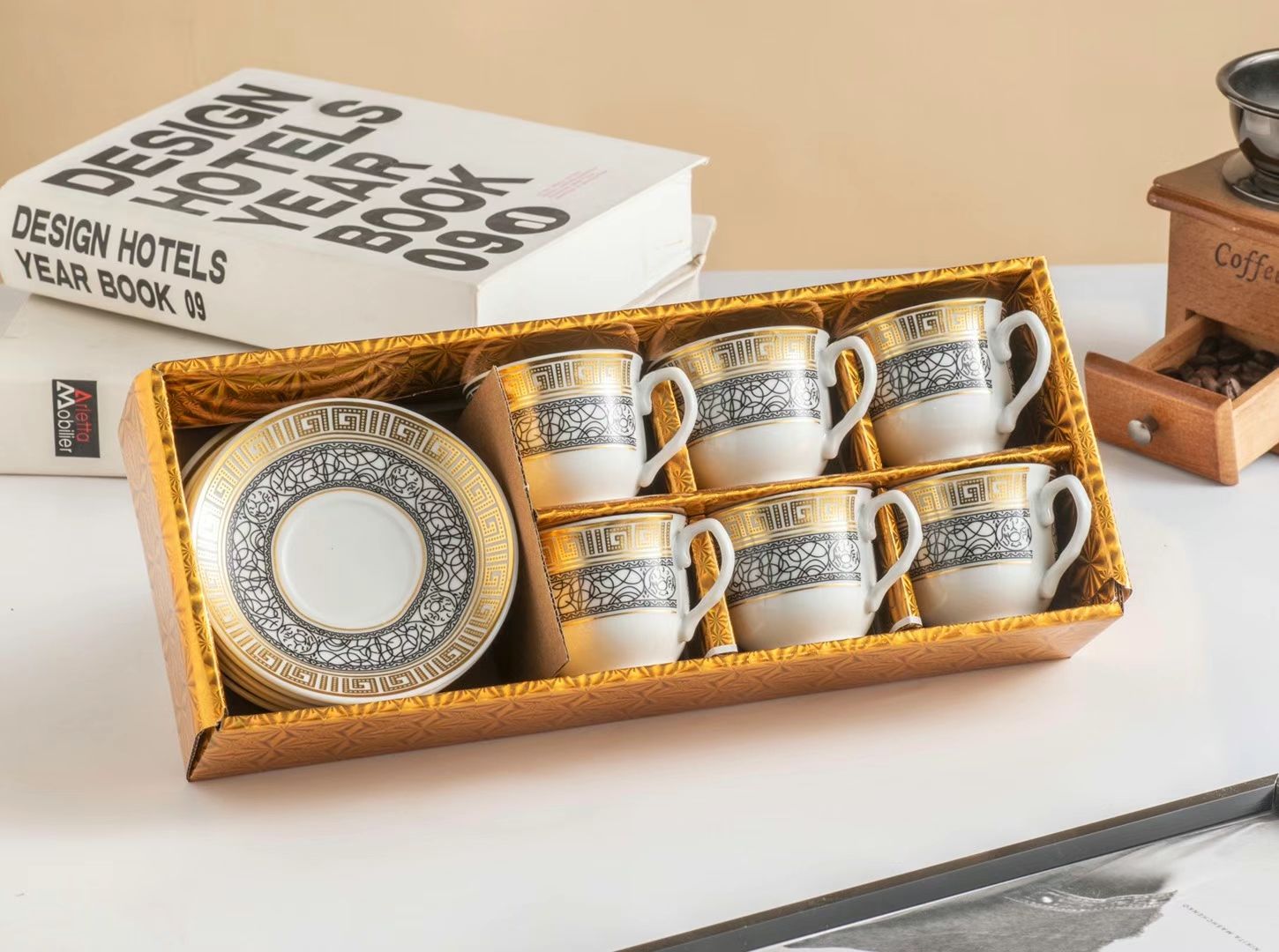 Coffee Cup 6 Cups 6 Saucer Coffee Cup Saucer Set Export Middle East Coffee Cup Saucer Ceramic Cup Application Scenario