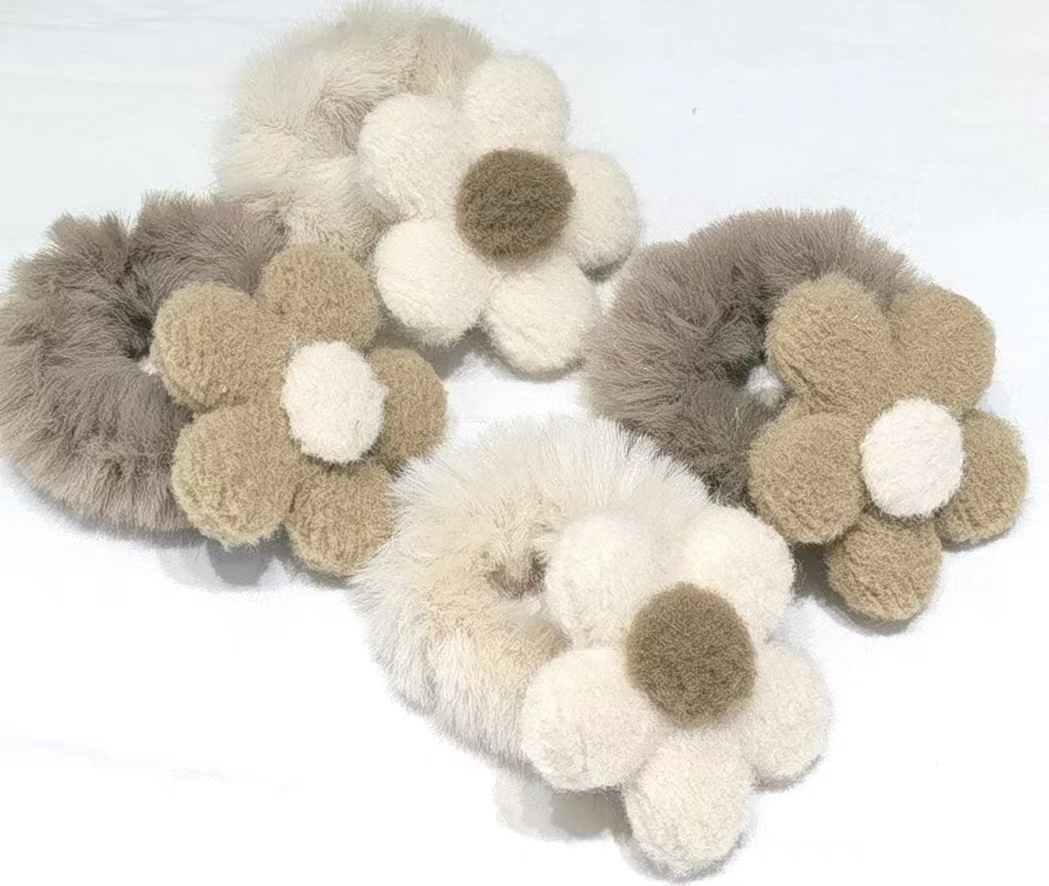 Coffee color big hair with large flowers