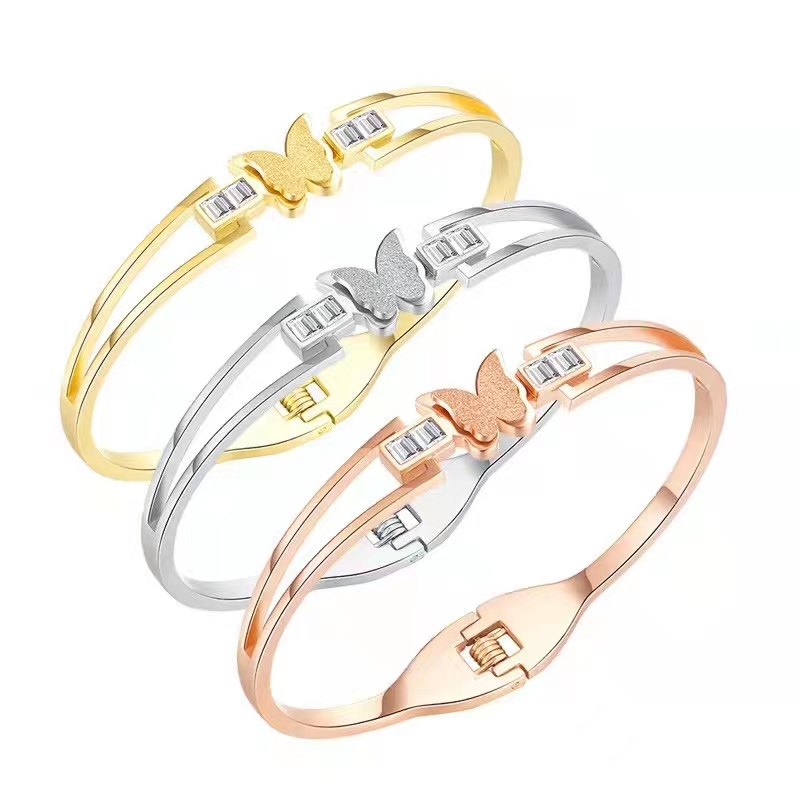 Rose gold titanium steel bracelet for women, non-fading, light luxury, niche design, high-end feel, fashionable best friend jewelry