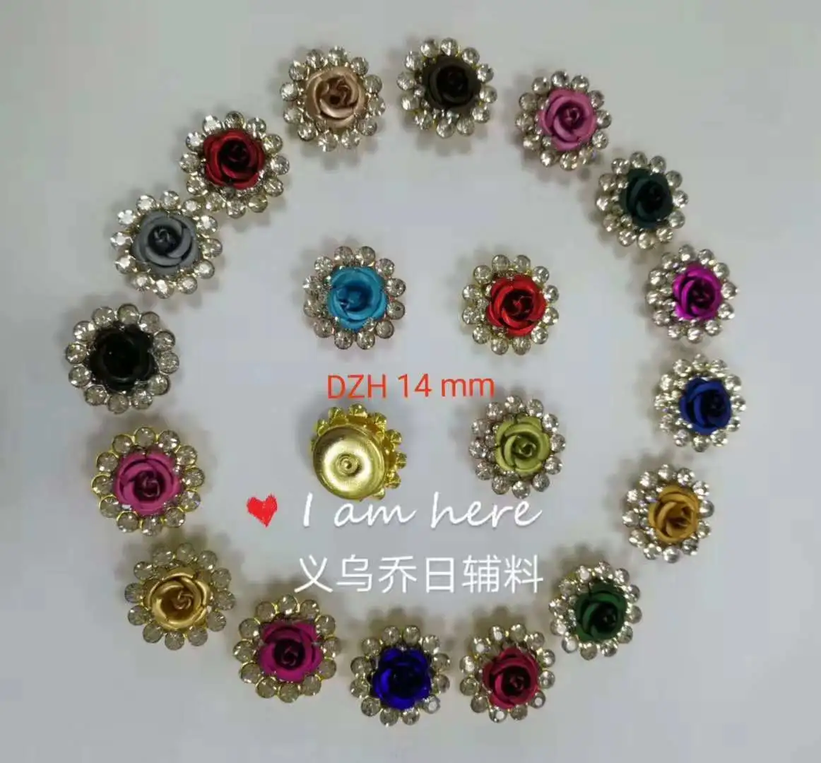 新建精品配饰水晶圆形水滴形服装辅料产品图