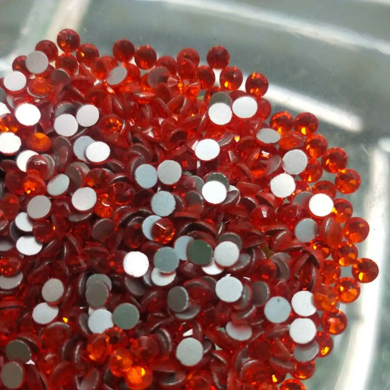 Ss12 Silver Bottom Nail Art Glass Diamond Diy Jewelry Diamond Orange details Picture