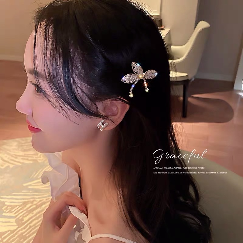 Alloy High-End Custom Brand Design Style Unique Charm Femininity Hairpin Specification drawing