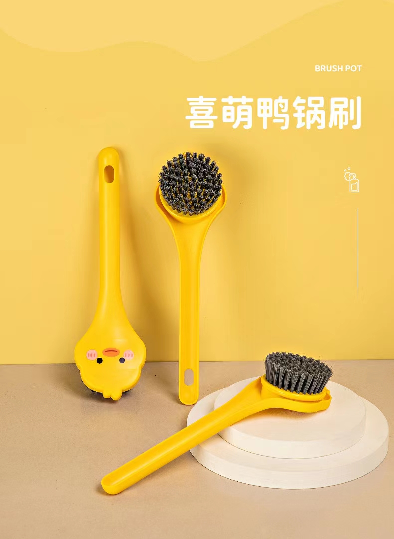 Pot Brush Household Kitchen Wash Pot Wash Dishware Wash Pot Non-Oil Brush Brush Bowl Descaling Oil Long Handle Cleaning Brush details Picture