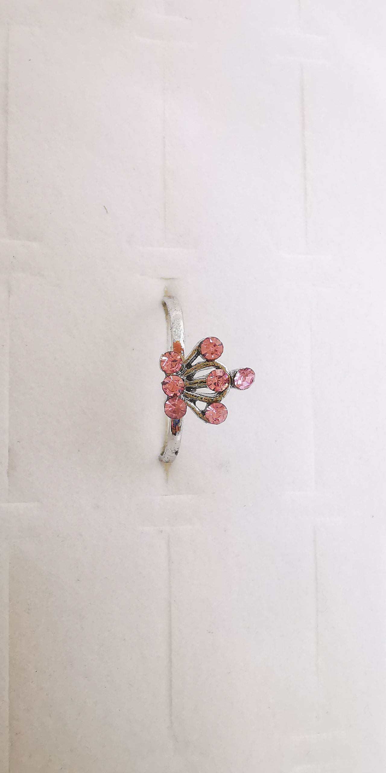 Rhinestone pink white k crown open ring, Korean version popular non-mainstream thumbnail