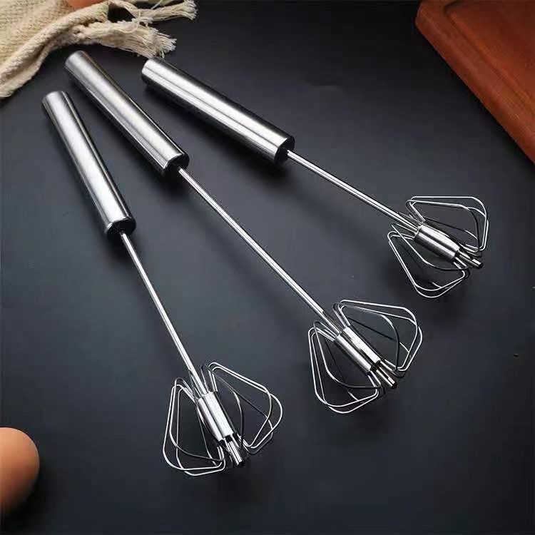 Household 304 stainless steel whisk semi-automatic press mini manual cream whisk cake packer thumbnail