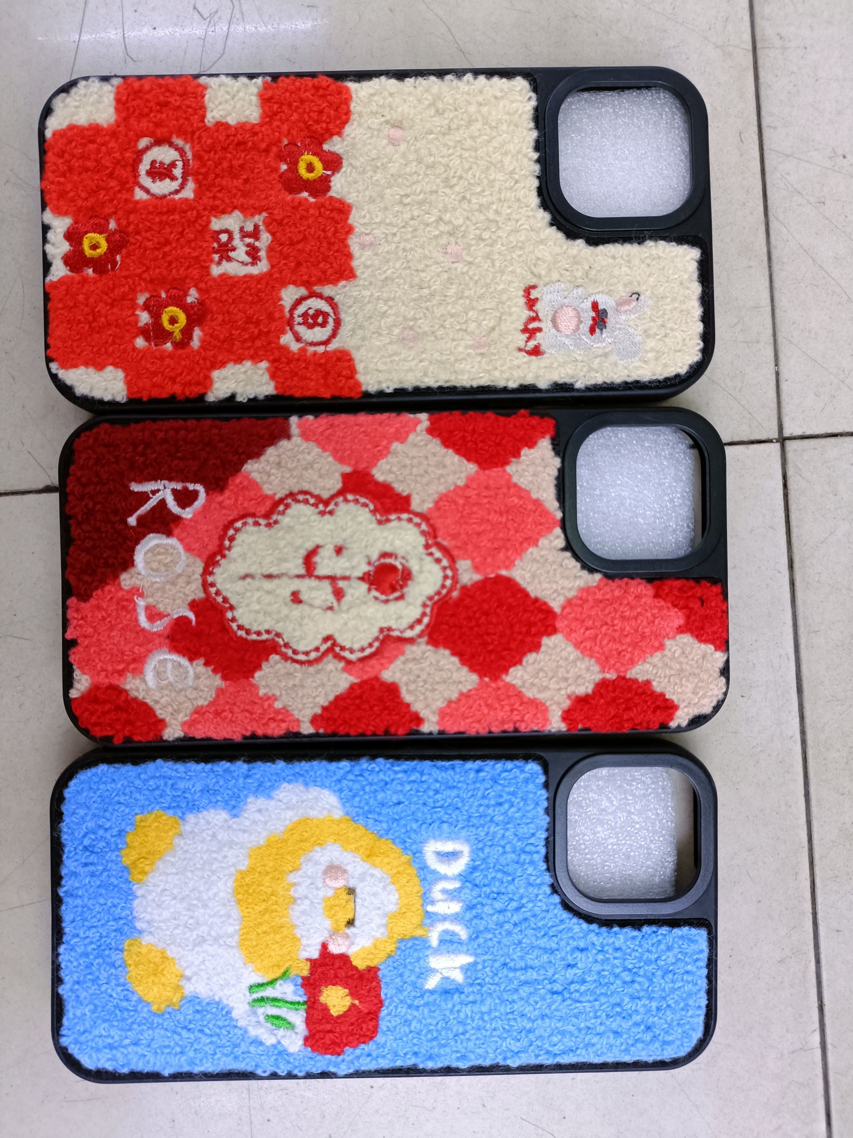 Towel embroidery 2-in-1 phone case embroidery shell
