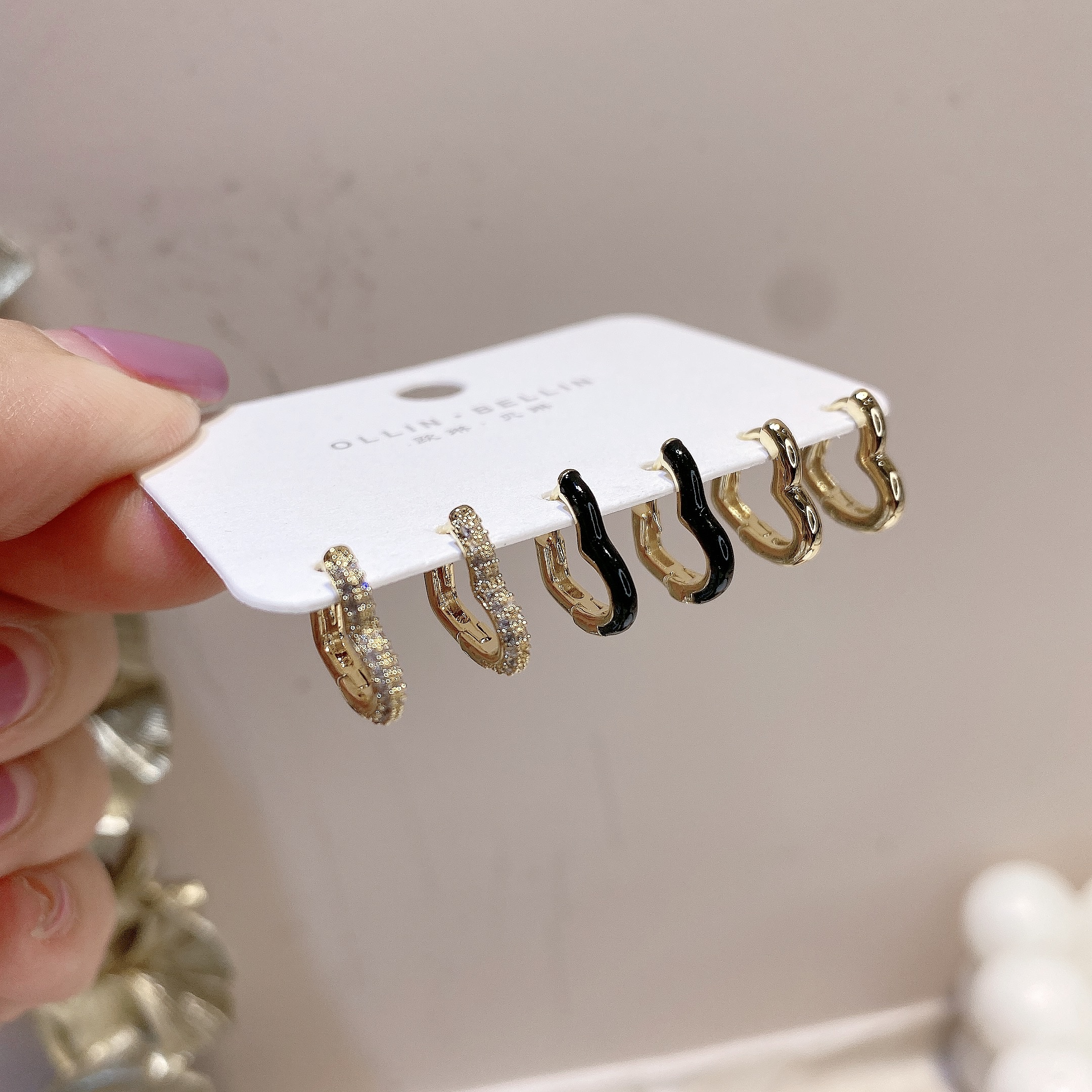 Multiple Pairs Of Earrings New Korean Version Of Fashion Trend Olin. Belline -011 details Picture