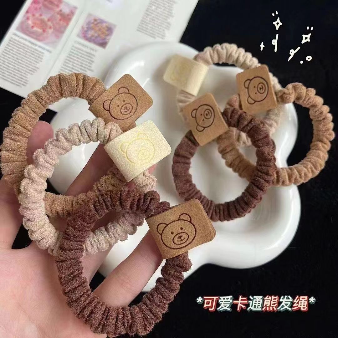 Mink Ring 5 Cross-Border Hot Sale 60 Color Pure Color Bright Color Ding Pig Large Colon Hair Ring Elastic Hair Ring Manufacturers Directly Supplied details Picture