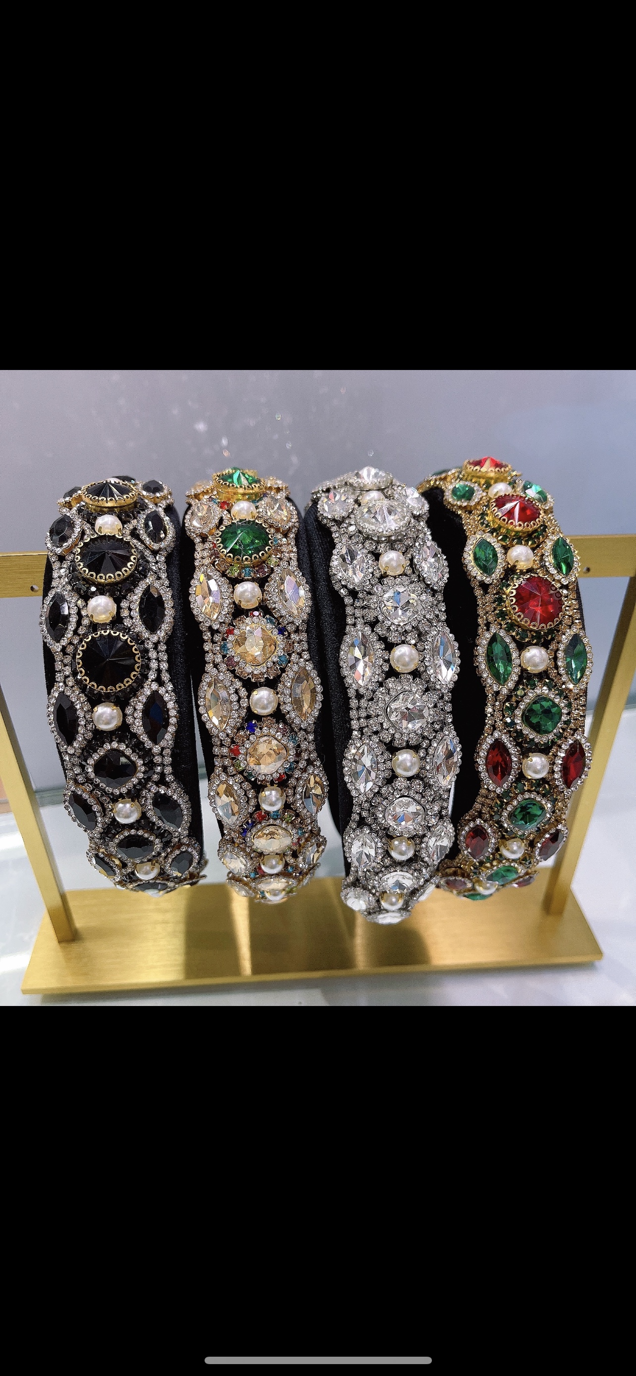 钻海绵头扣高光珍珠进口抓链手工制作网红爆款一共六个颜色