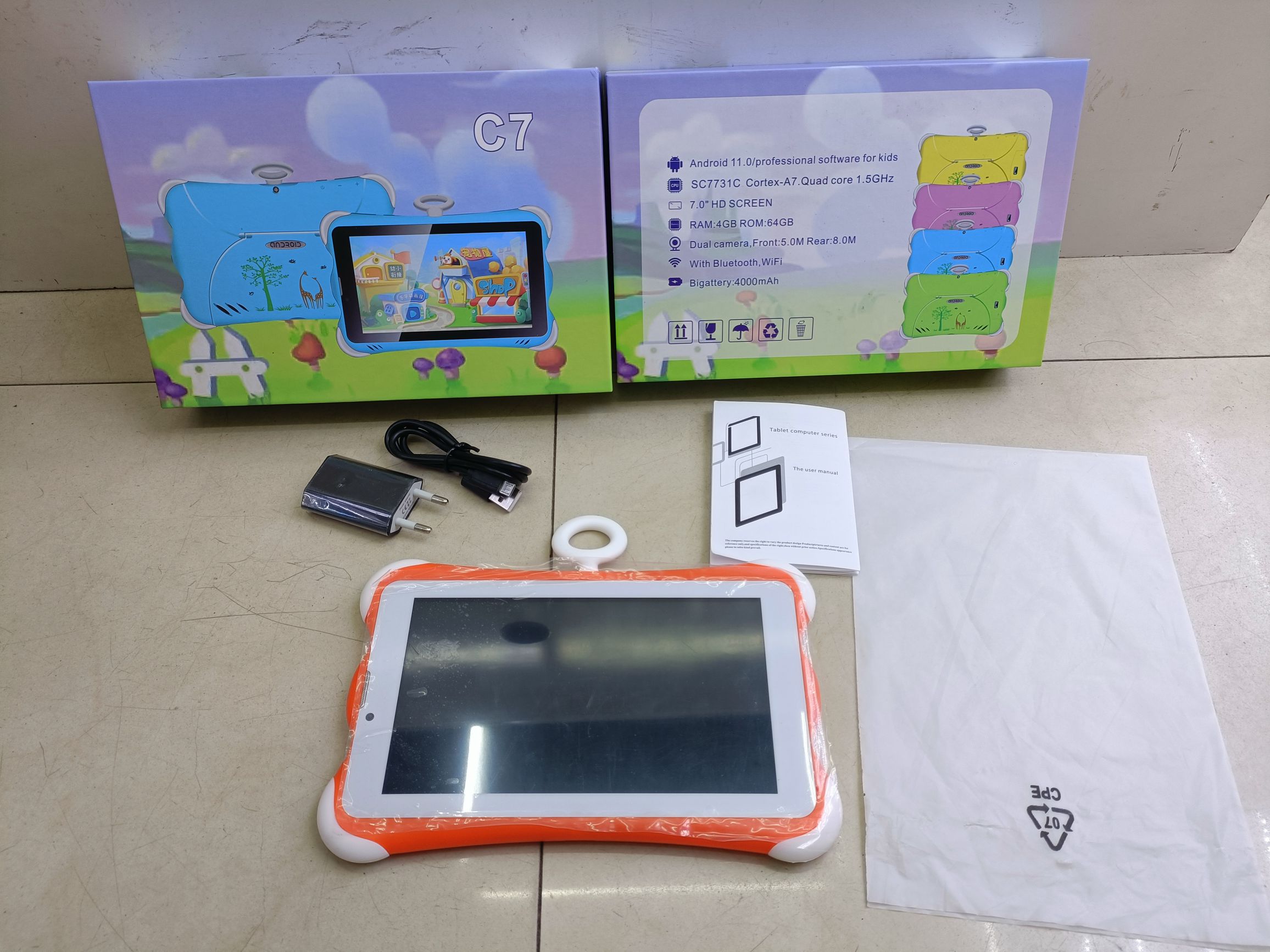 C7 7-inch children's smart learning tablet talk version with mobile phone cartoon talk with wifi