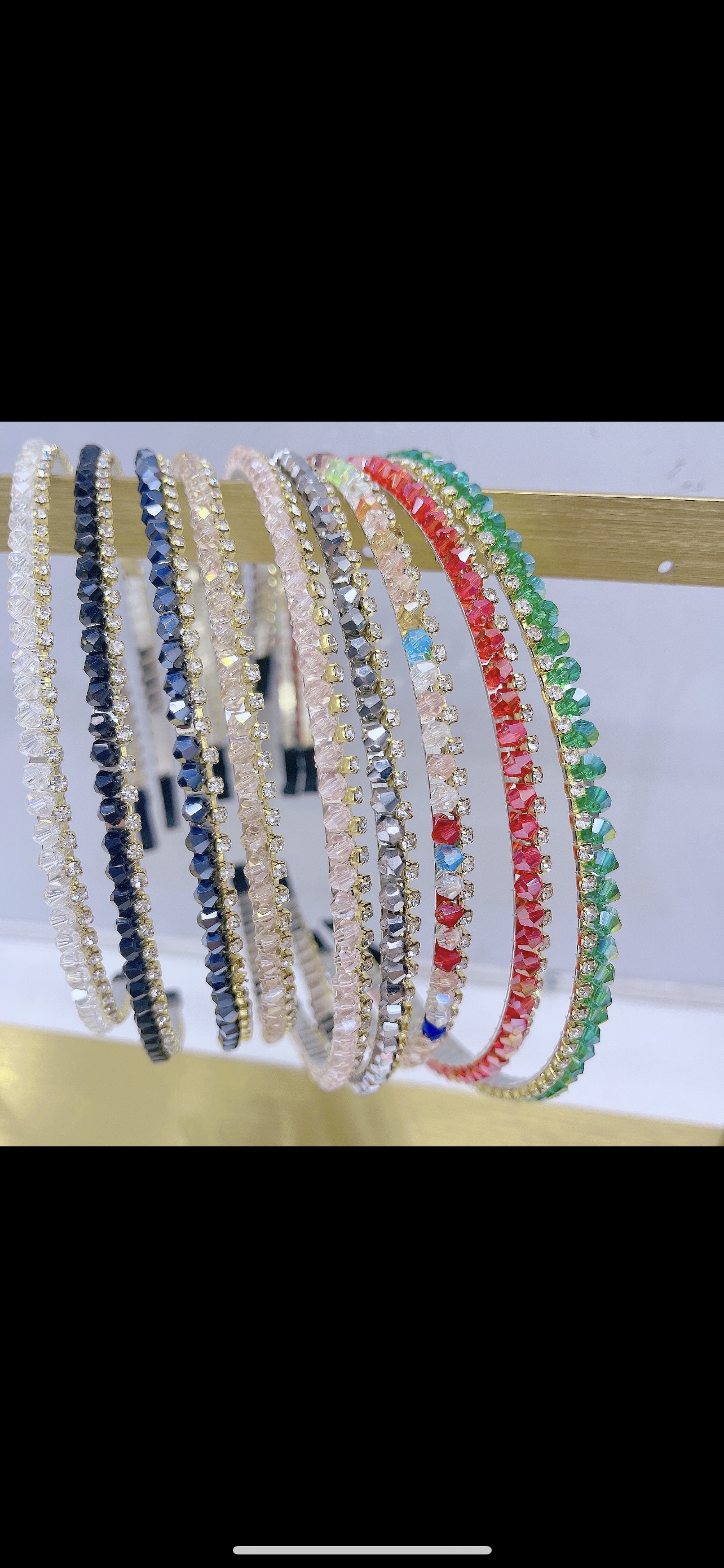 水晶手工编织头扣，韩国包头，9个颜色进口抓链手工制作网红爆款