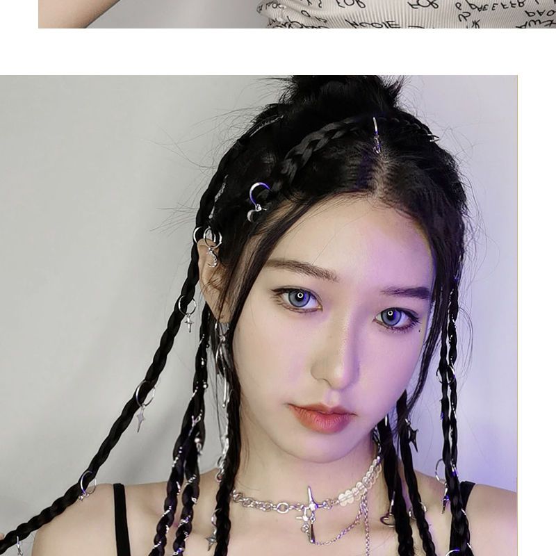 【花丝舞】网红假发双马尾拳击辫Y2K辣妹拳击辫挑染无痕麻花脏辫子发饰厂家批发甜酷辣妹拳击辫高马尾假发鞠婧祎同款辣妹小辫子详情10