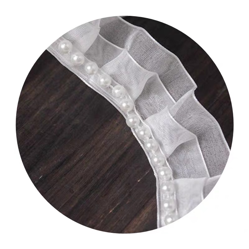 Lace Lace Cloth Strip Wide Black And White Ruffled Mesh Non-Stretch Clothing Accessories Decorate Diy Handmade Shoe Neckline Specification drawing