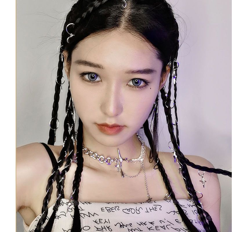 【花丝舞】网红假发双马尾拳击辫Y2K辣妹拳击辫挑染无痕麻花脏辫子发饰厂家批发甜酷辣妹拳击辫高马尾假发鞠婧祎同款辣妹小辫子详情14