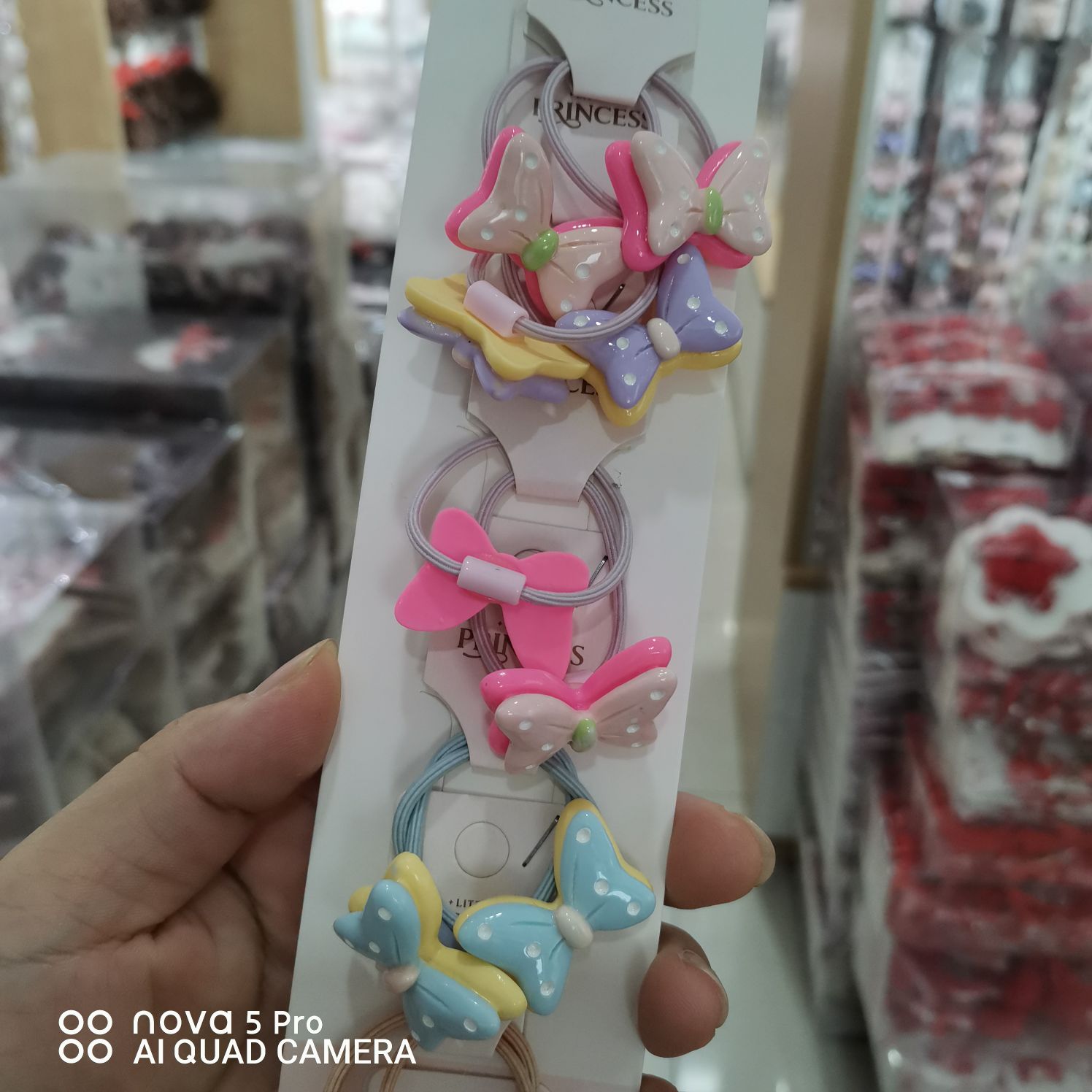 Little Princess jewelry 2022 network explosion of children's fabric Korean version long rubber band mixed color bow thumbnail