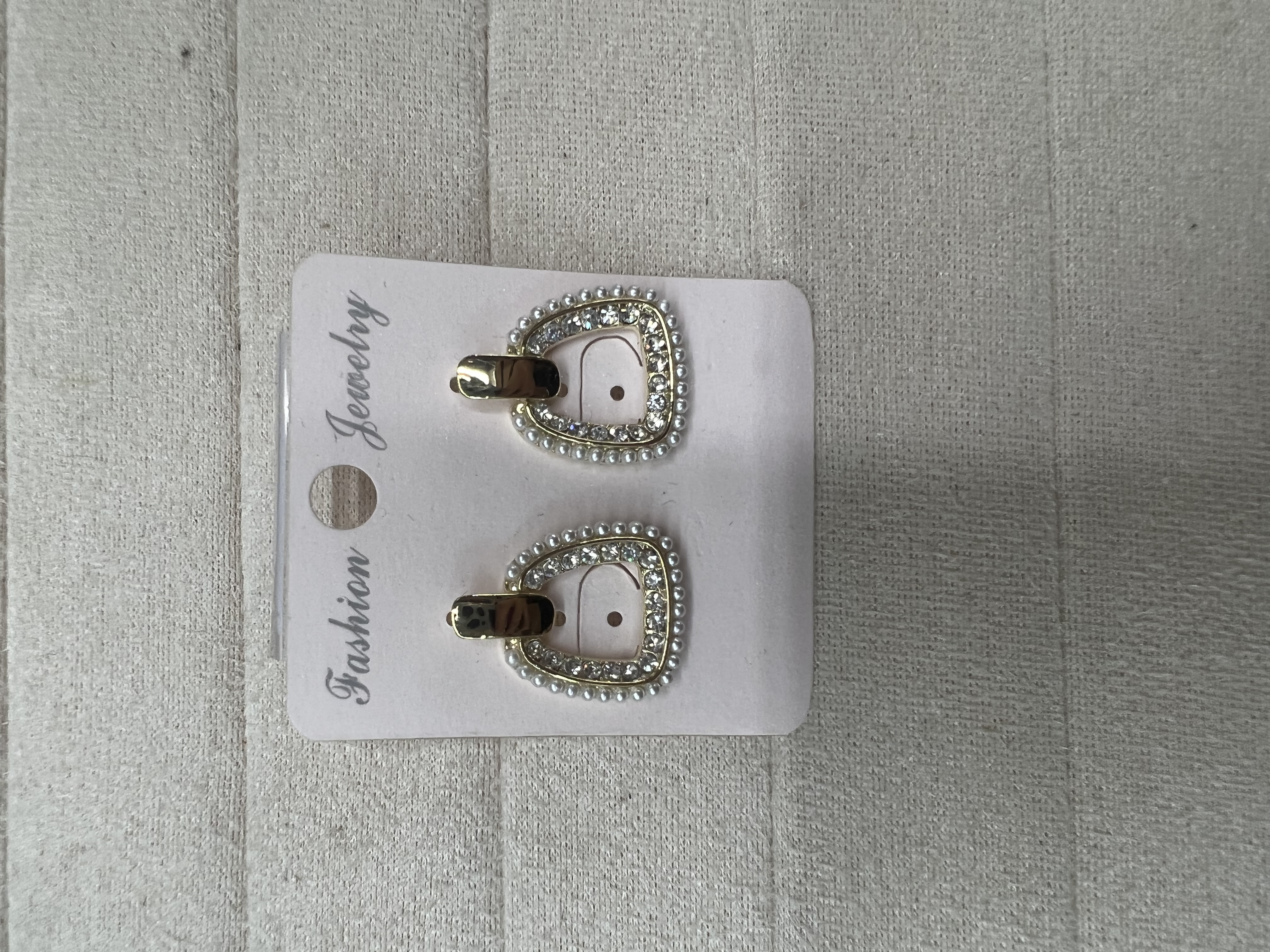 Metal texture rhinestones millet beads delicate earrings earrings Fashion trend dazzle jewelry 069