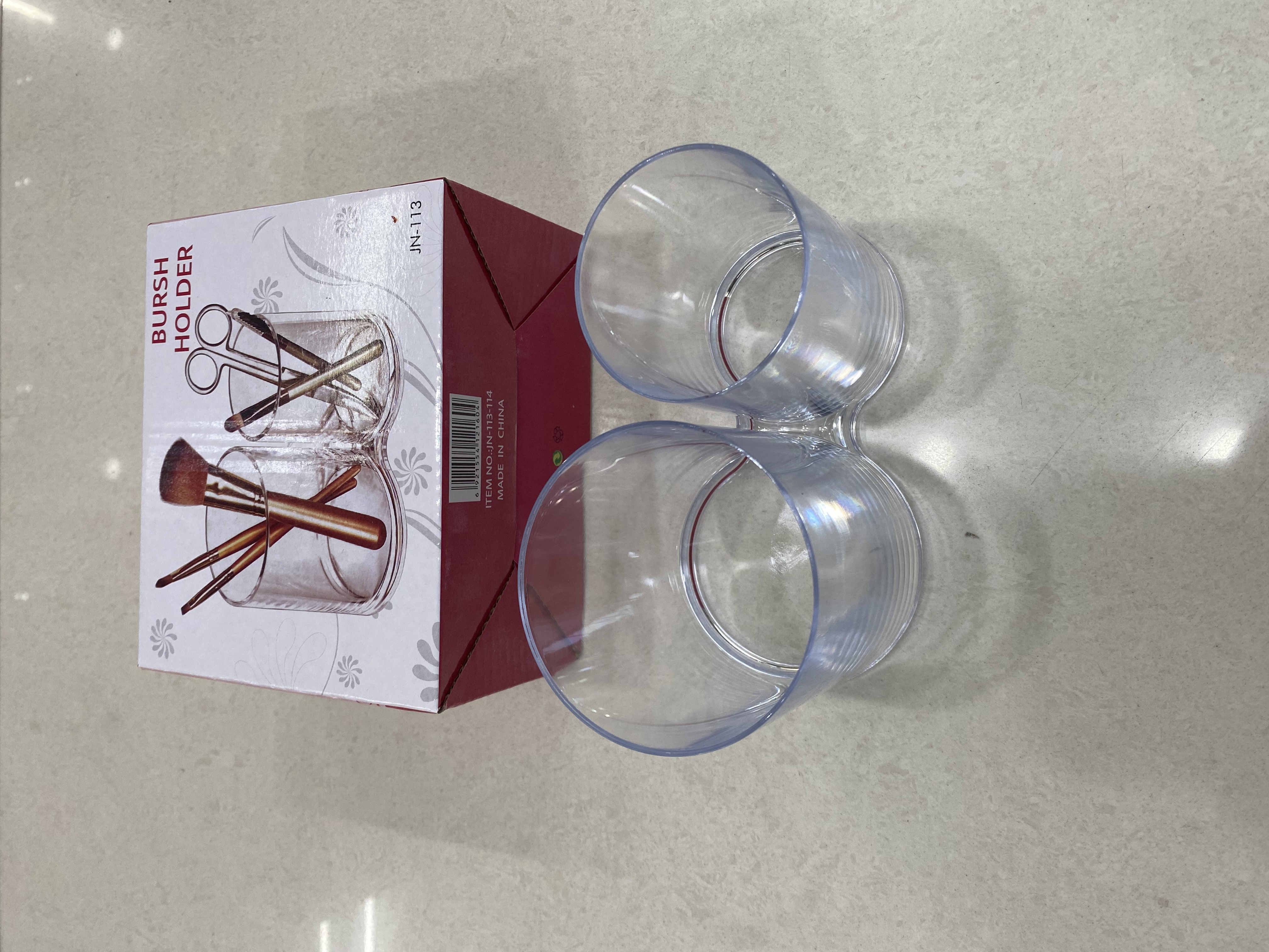 Two cup makeup rack