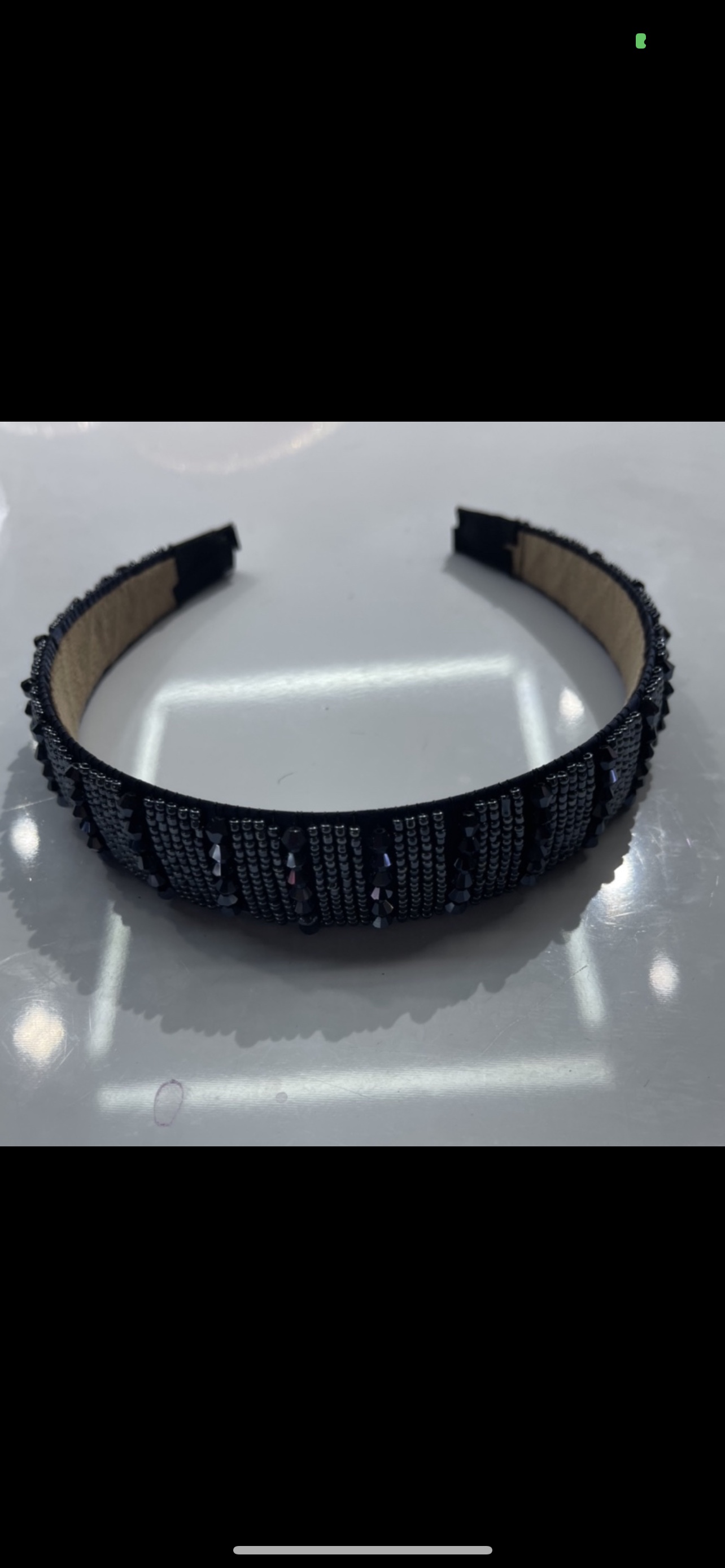 5排头扣玻璃水晶加米珠韩国包头手工制作网红爆款