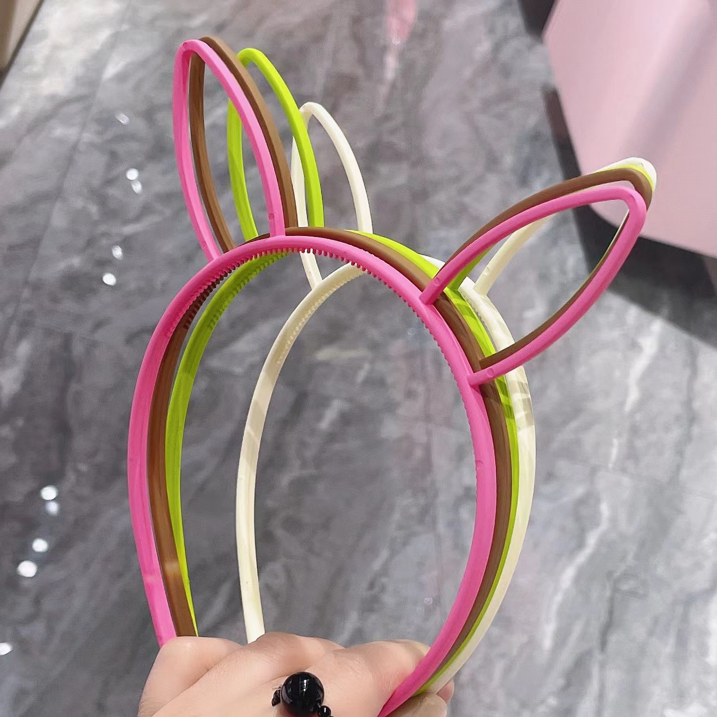 Winter 2022 new children's three-dimensional buckle frosted color thin headband candy color simple 100 bypass headband women's headband