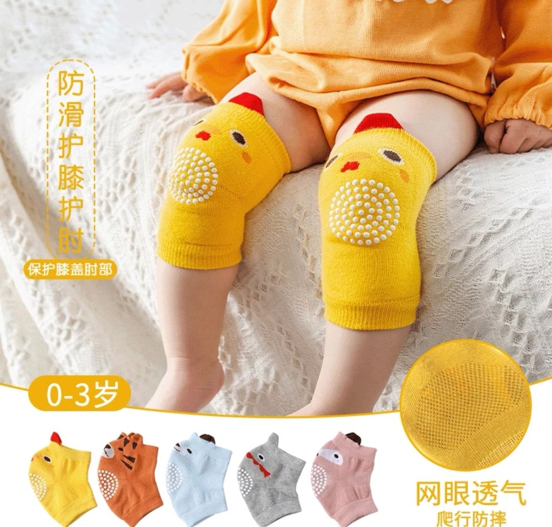 Baby Cute Crawling Knee Pads Baby Anti-Fall Learning To Walk Spring And Summer Thin Elbow Knee Pads Point Non-Slip
