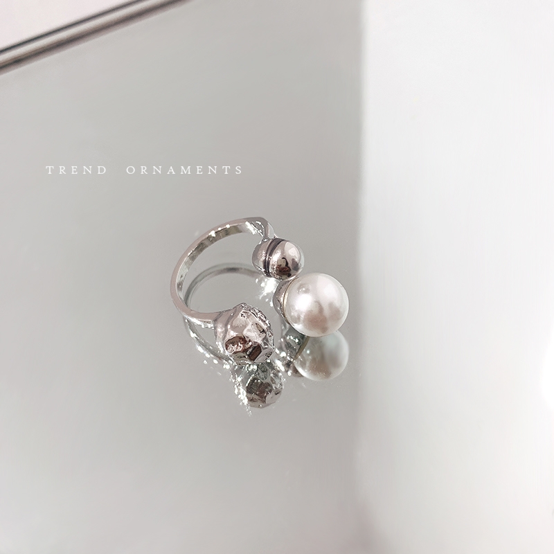 Xin Ai-0095 new simple pearl ring female personality ring