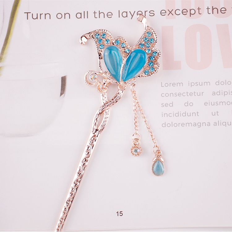Hairpin Hanfu Ancient Classical Chinese Style Hair Ornaments Lady Step Shake Hairpin Fringe Classical Hairpin Pan Hair Ball Head Application Scenario