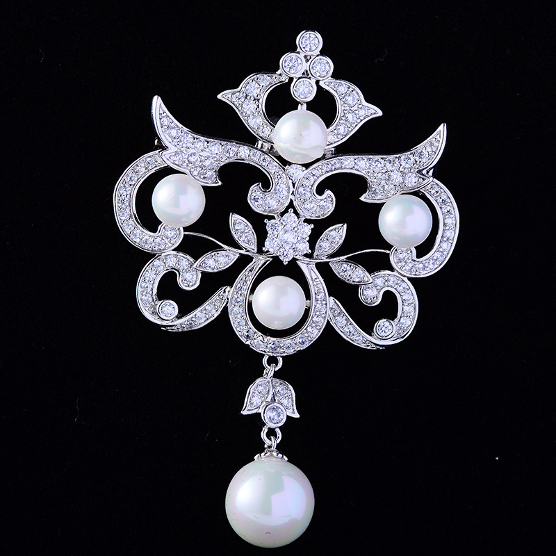Korean court style elegant pearl brooch Creative elegant personality pin simple fashion corsage new female high-grade thumbnail