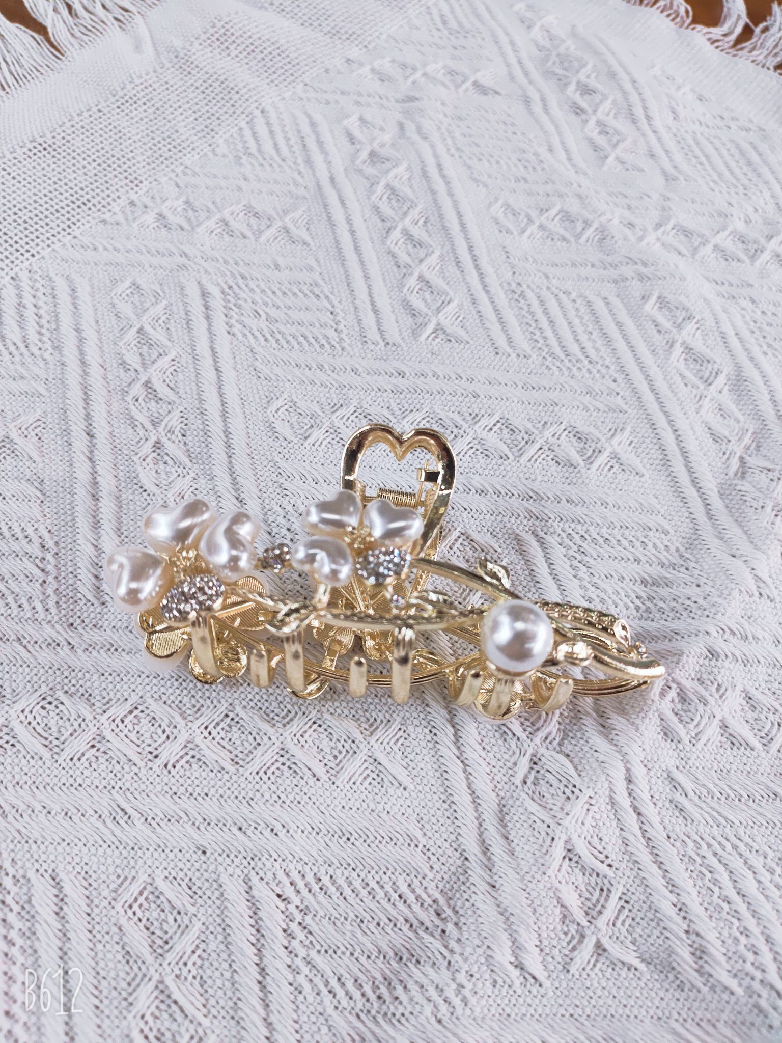 Alloy Korean Version Full Diamond Glass Lady Children Butterfly Claw Deep Sea Blue details Picture