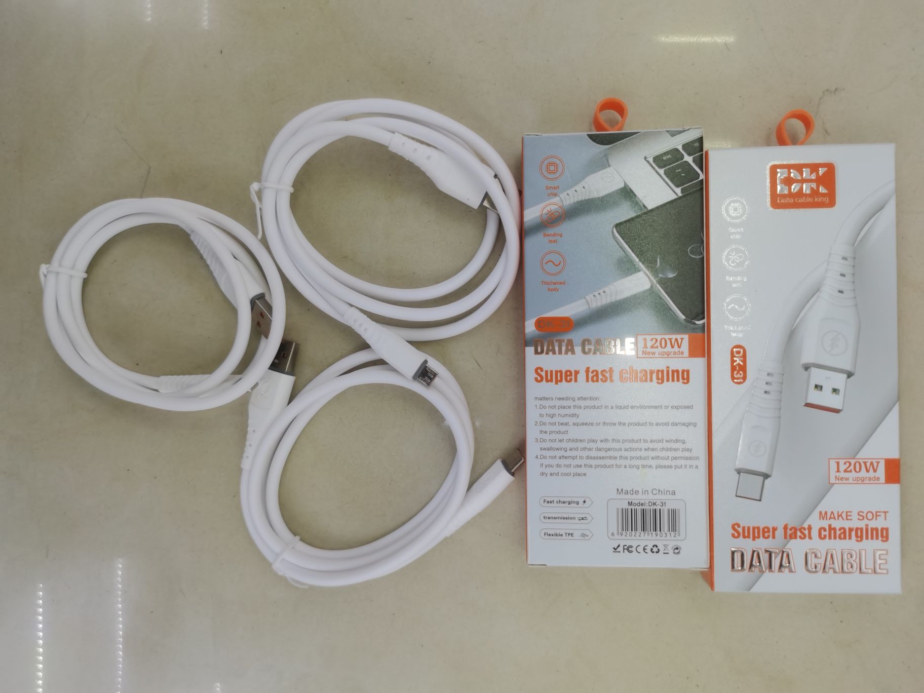 One meter data cable 5.0tpe high elastic fast charge cable Mobile data cable Android interface, Apple interface, type-c interface