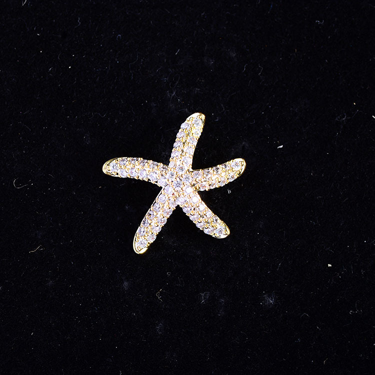 Korean fashion small starfish brooch Creative elegant fashion generous cute temperament slim-fit small suit accessories Classic casual small brooch Korean trend slim-fit casual zircon accessories thumbnail