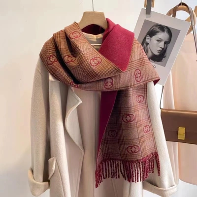 Korean Version Of Double-Sided Imitation Cashmere Scarf Female Thick Autumn And Winter New Thermal Scarf Shawl Dual-Use Fashion Explosion
