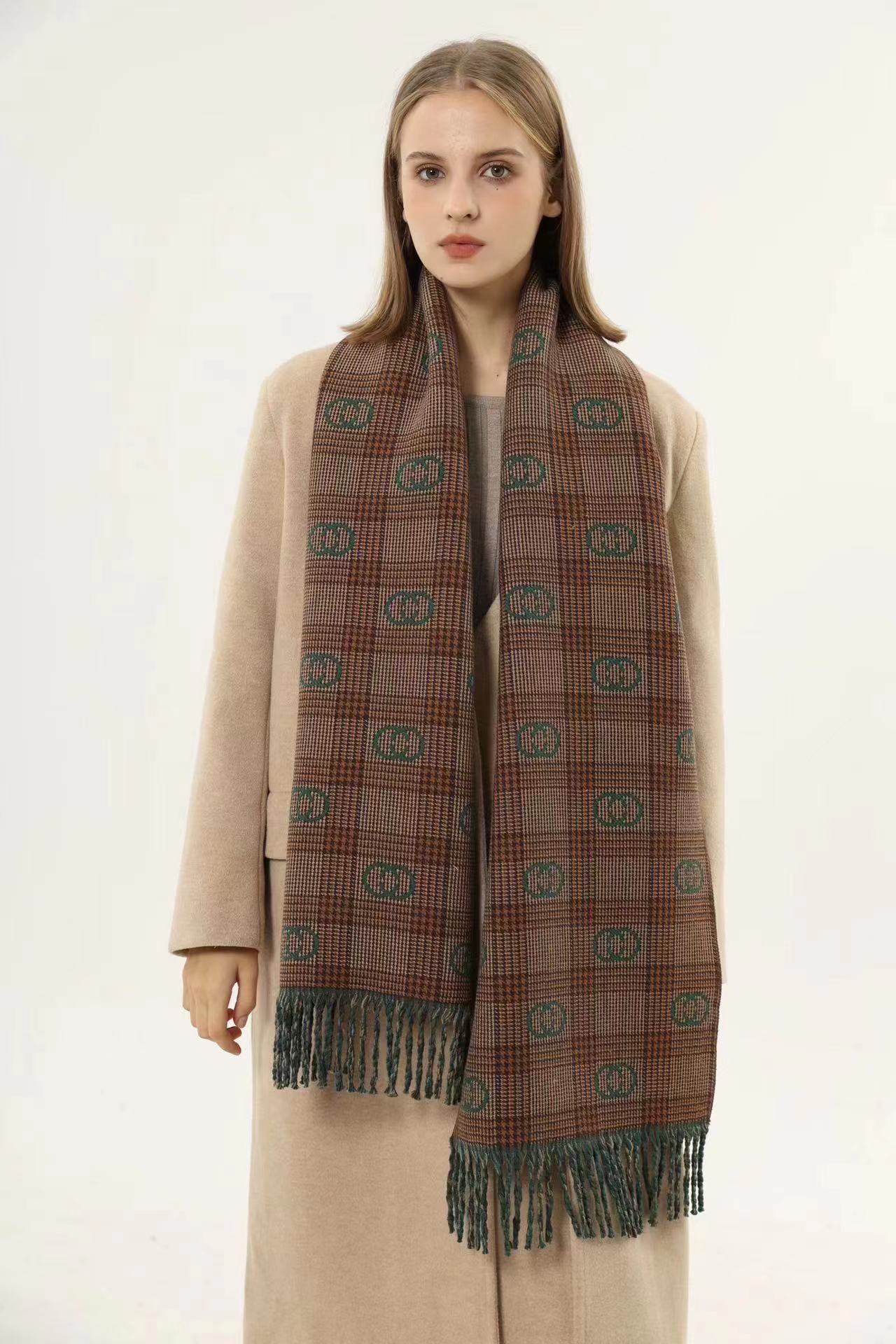 Korean Version Of Double-Sided Imitation Cashmere Scarf Female Thick Autumn And Winter New Thermal Scarf Shawl Dual-Use Fashion Explosion Specification drawing