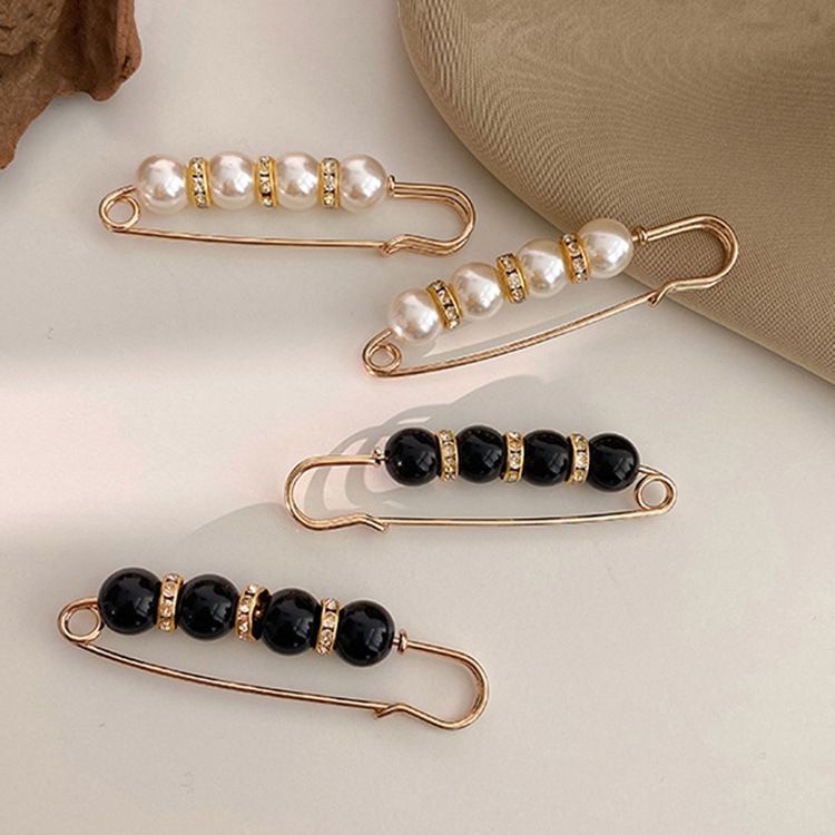 Waist Waistband Modifier Anti-Slip Buckle Waist Pin Securing Clothing Pearl Brooch Summer Neckline Accessory Specification drawing