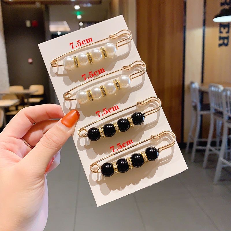 Waist Waistband Modifier Anti-Slip Buckle Waist Pin Securing Clothing Pearl Brooch Summer Neckline Accessory