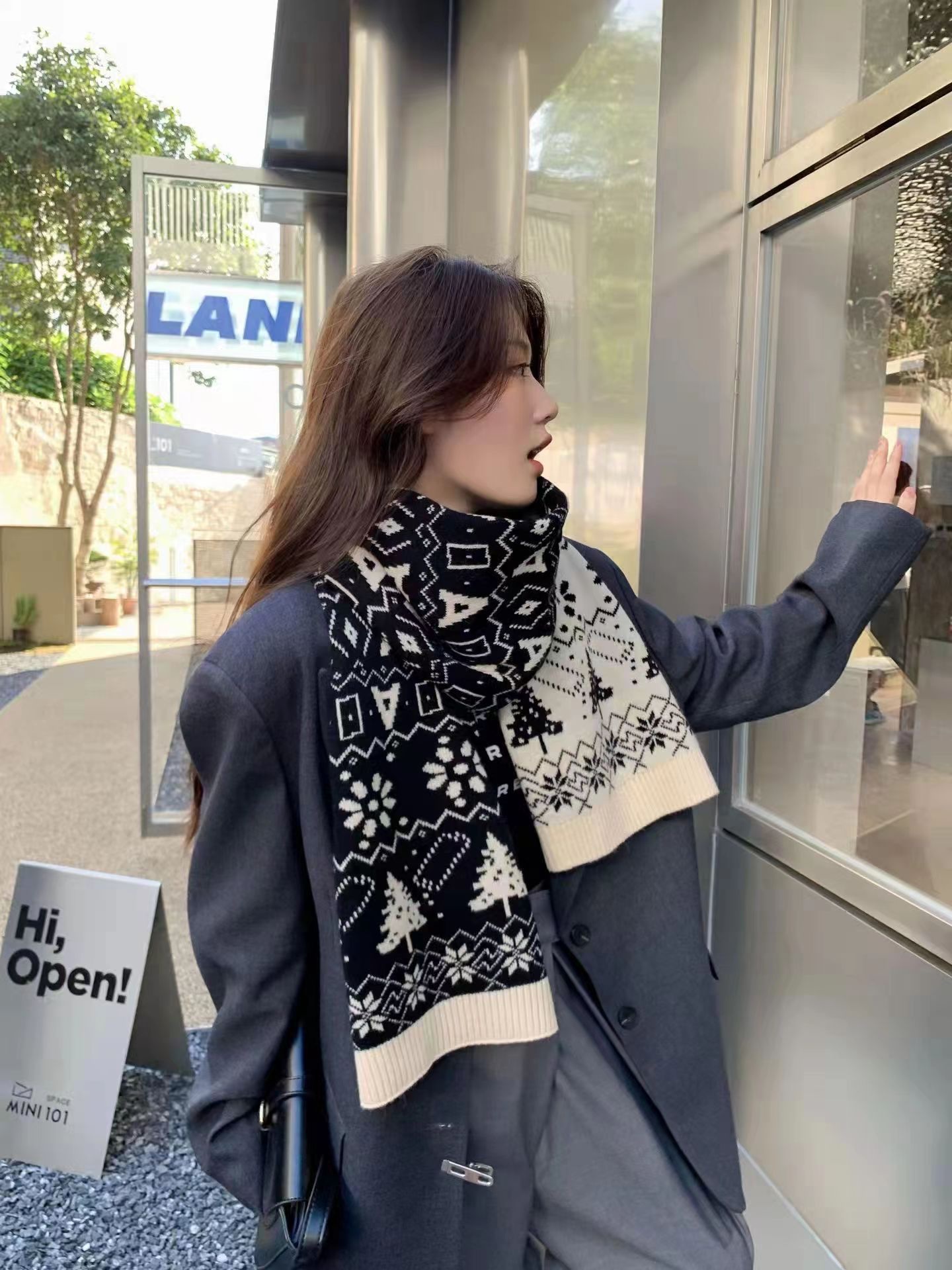 Christmas Scarf For Men Autumn And Winter All Korean Version Of Lattice Warm Simple Couple High-Grade Birthday Gift Necklaces details Picture