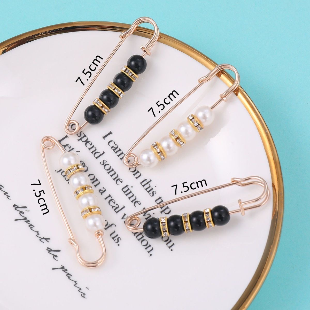 Waist Waistband Modifier Anti-Slip Buckle Waist Pin Securing Clothing Pearl Brooch Summer Neckline Accessory details Picture