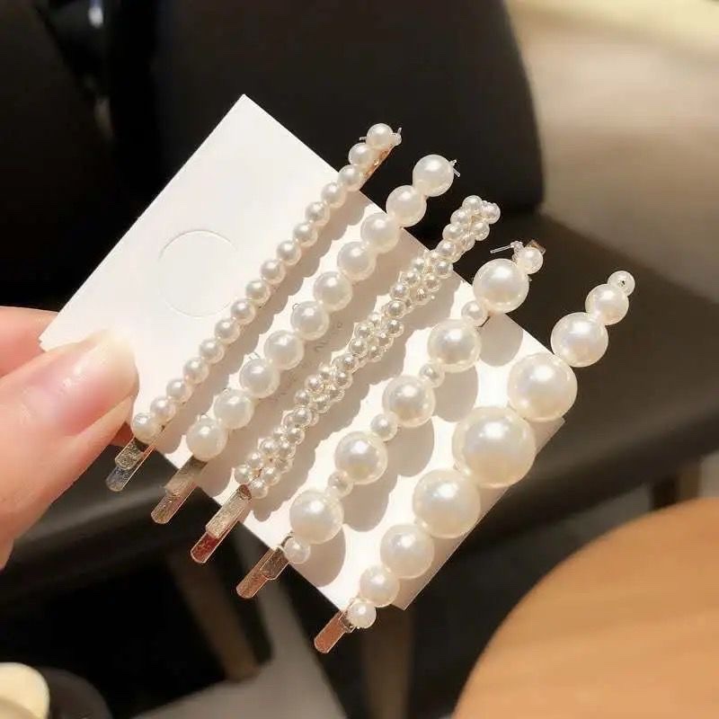 Pearl hair clip Side clip Side bangs Clip hair clip clip Hair clip for women Instagram for women tie a clip